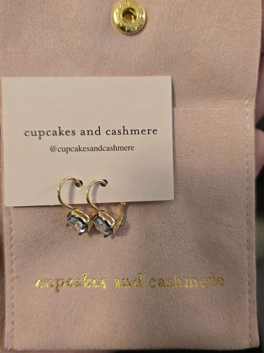 Cupcakes and Cashmere Blythe Oxidized Rim Cz Huggies